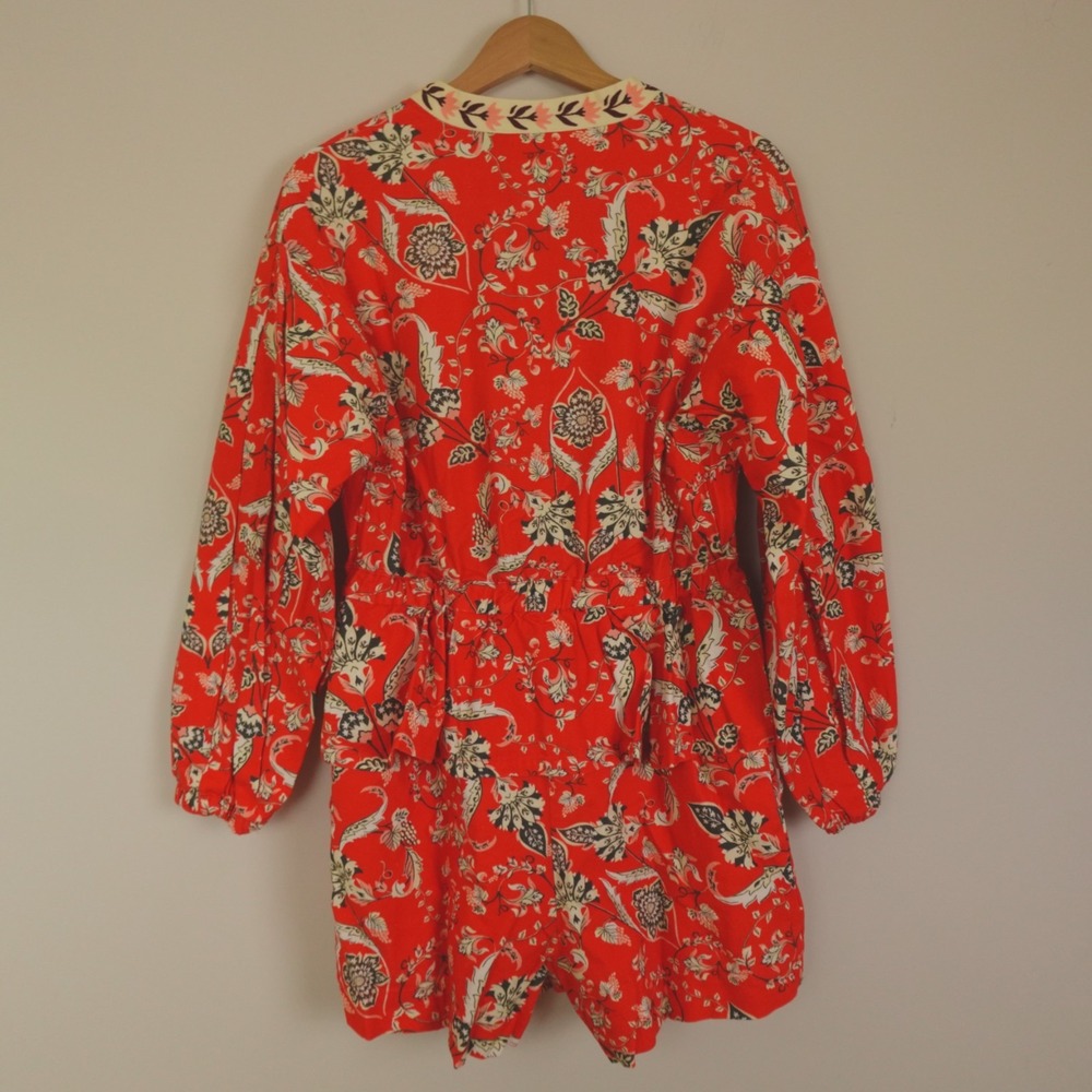 FARM Rio Orange Floral Printed Romper - Picture 4 of 16